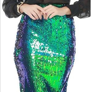 Mermaid sequins pencil skirt
